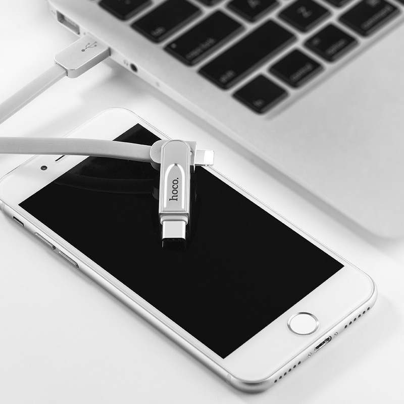 Hoco U24 Refined three in one charging cable lightning+micro+type-c