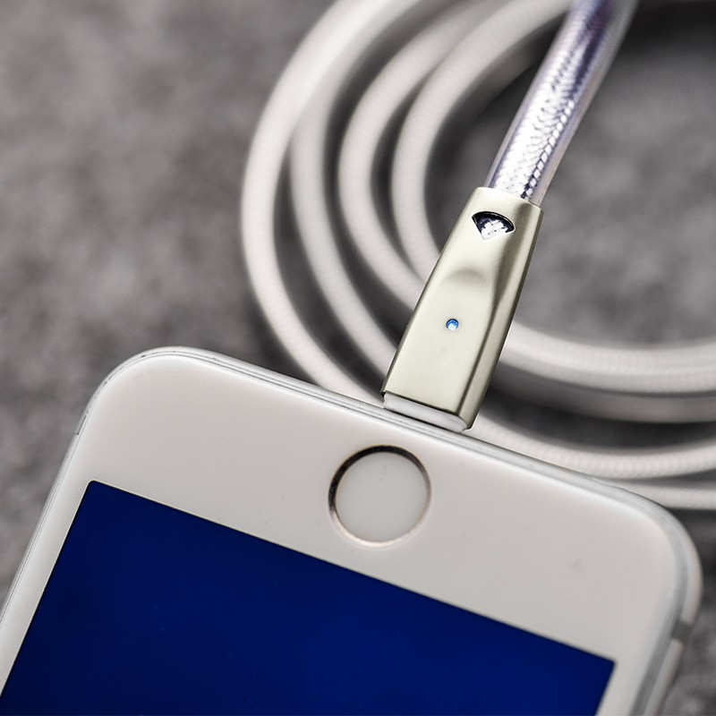Hoco U9 Zinc Alloy Jelly Knitted Lightning Charging Cable（L=1.2)