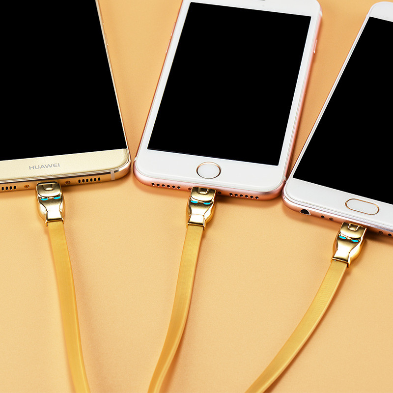 Hoco U14 Steel man one pull three charging cable, lightning +micro+Type-c