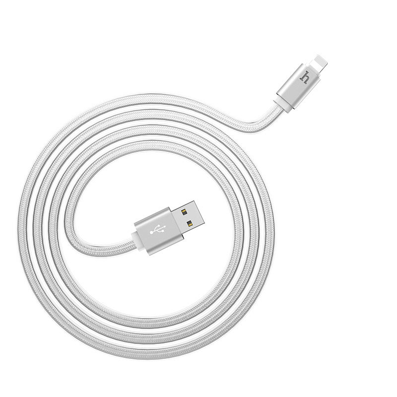 Hoco UPL12 Metal Jelly Knitted Lightning Charging Cable (Smart Light)(L=1.2)