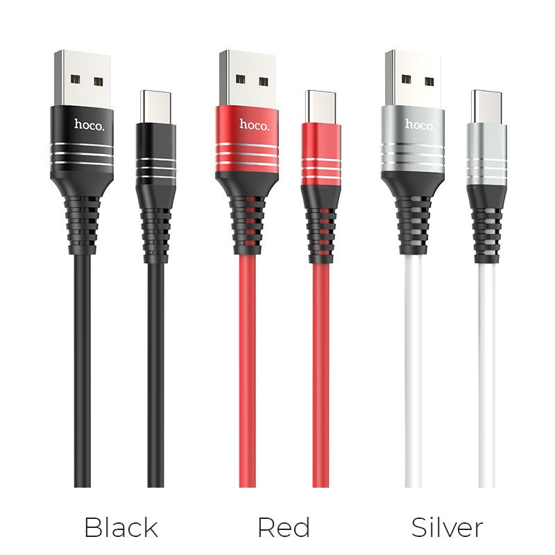Hoco U46 Tricyclic silicone charging data cable for type-c