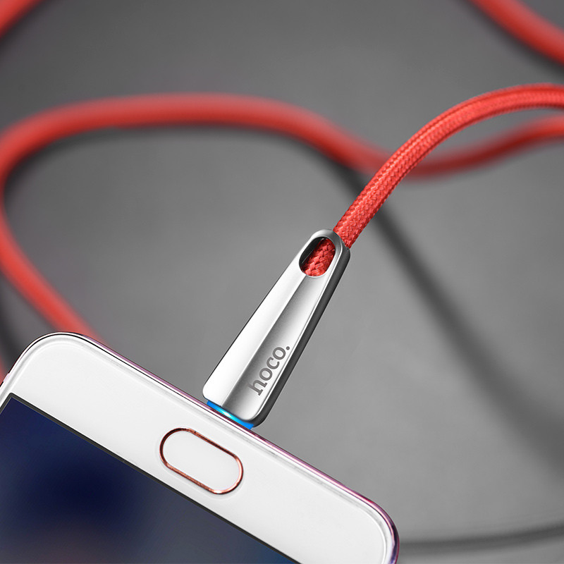 Hoco U35 Space shuttle smart power off micro charging data cable（L=1.2)